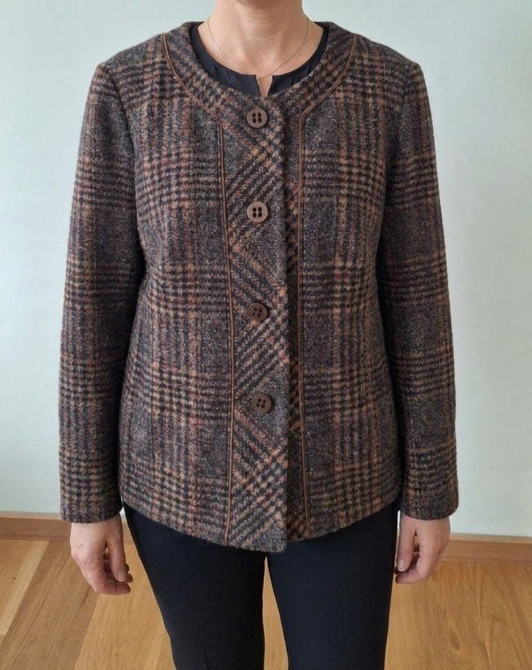 Vintage Wollen Blazer van Sommermann - Maat 44, Kleding | Dames, Maat 42/44 (L), Ophalen of Verzenden, Zo goed als nieuw, Meerkleurig