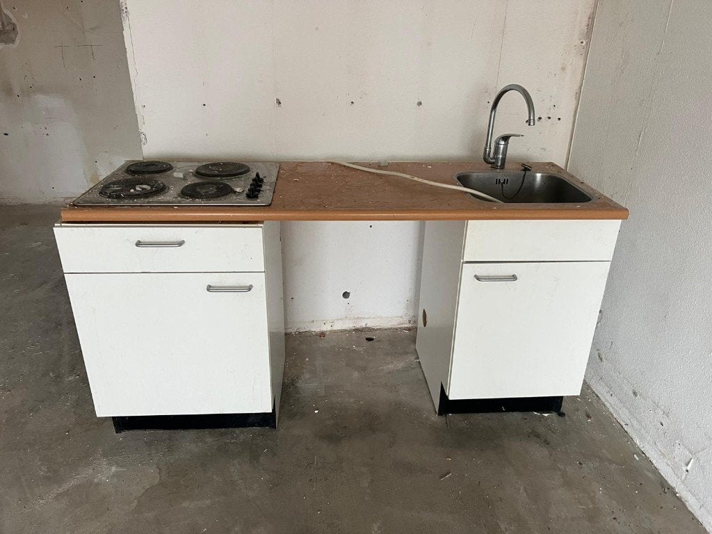 Keukenblokjes 172cm breed., Huis en Inrichting, Keuken | Complete keukens, Ophalen, Gebruikt, Wit, Enkelwandige keuken