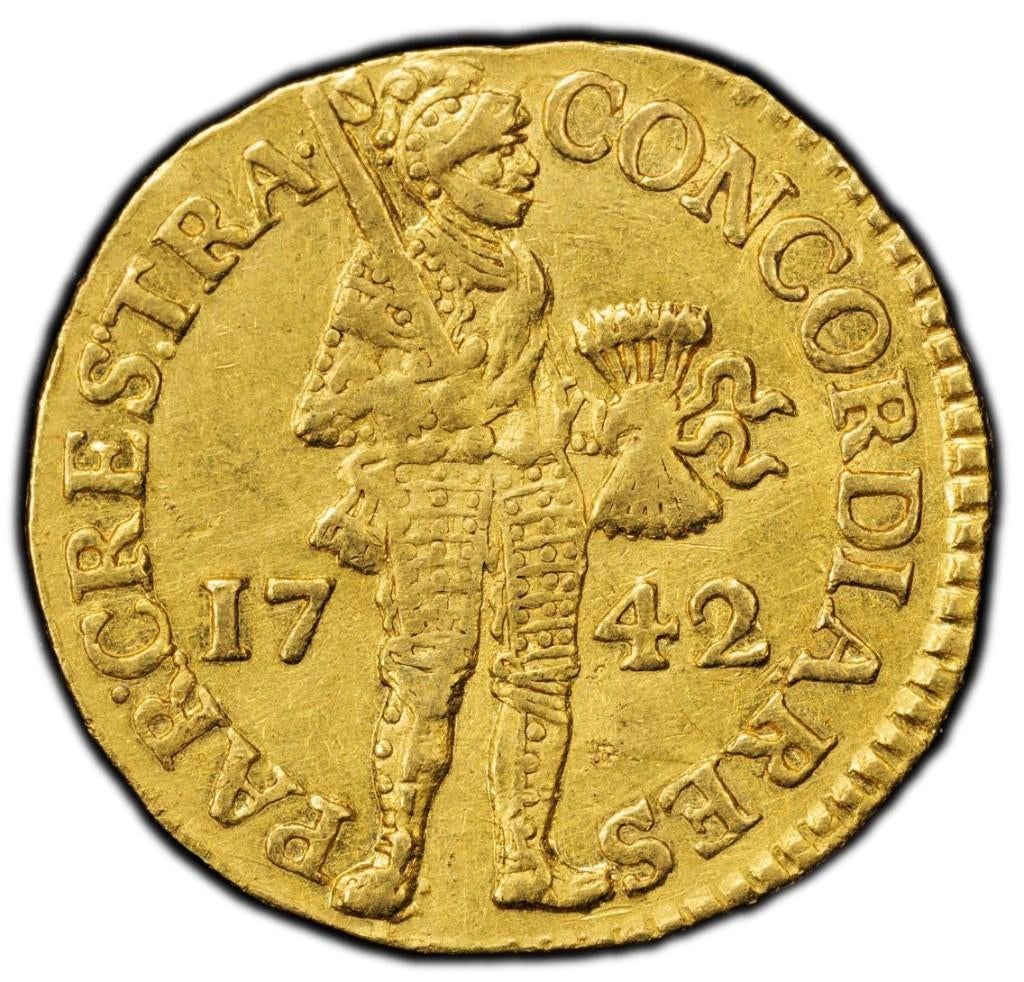 Gouden dukaat 1742 Utrecht, Postzegels en Munten, Munten | Nederland, Vóór koninkrijk, Verzenden, Losse munt, Goud