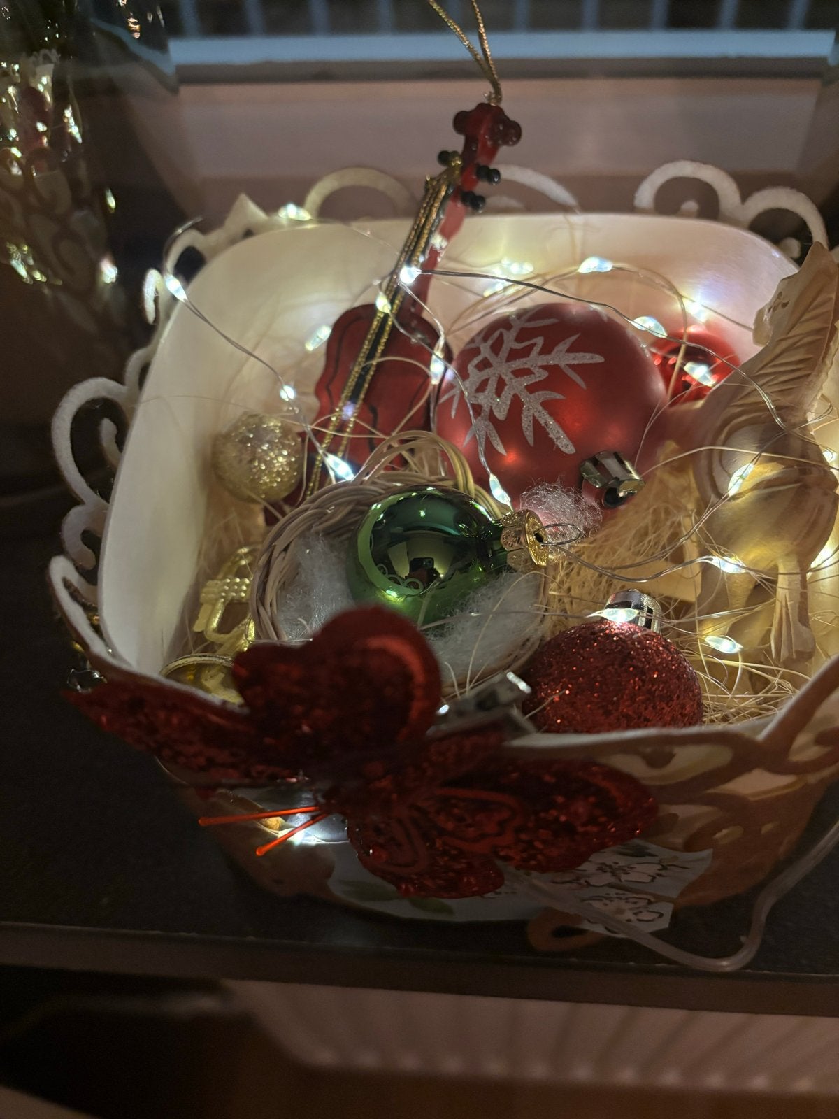 Kerstbakje met verlichting, Ophalen of Verzenden