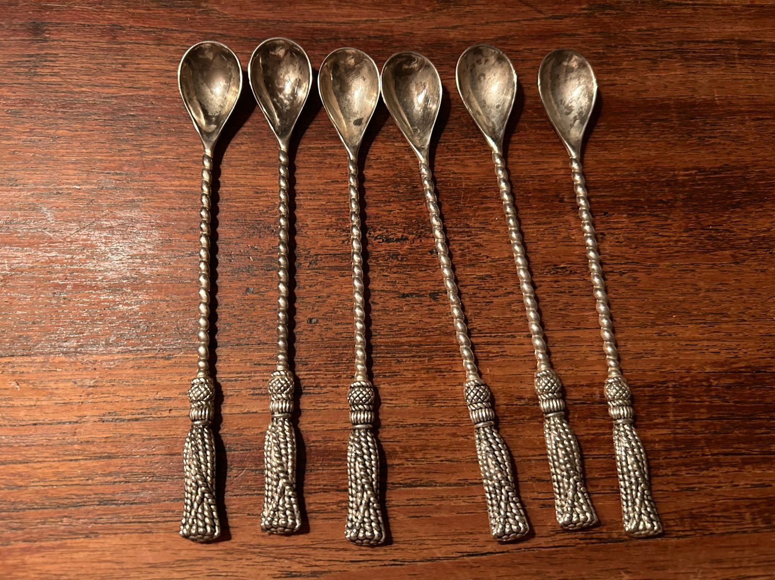 Zilveren coctail- of  longdrinklepels, Ophalen of Verzenden