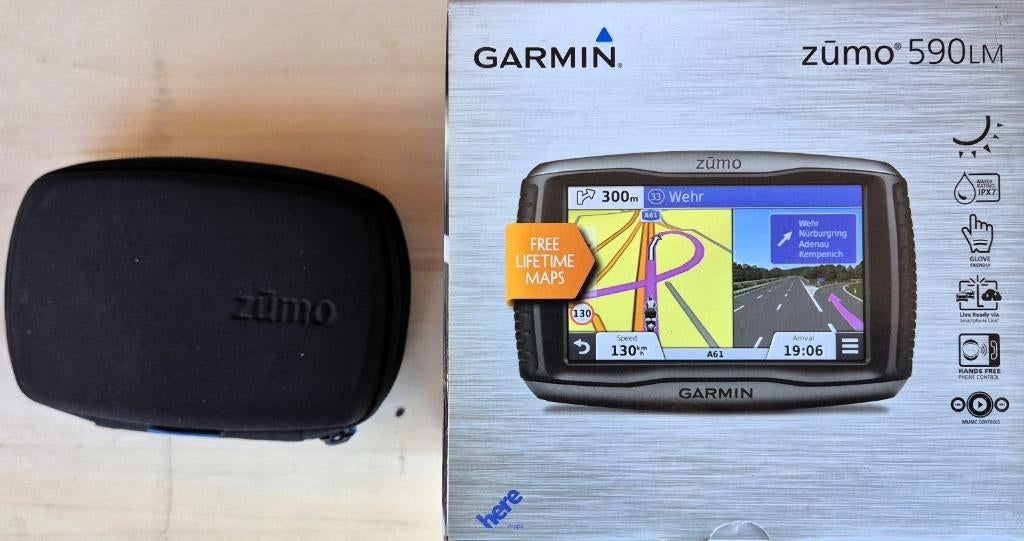 Garmin Zumo 590LM + Motorkaart + RAM Mount (Nieuwe Accu!), Motoren, Onderdelen | Overige, Gebruikt, Ophalen of Verzenden