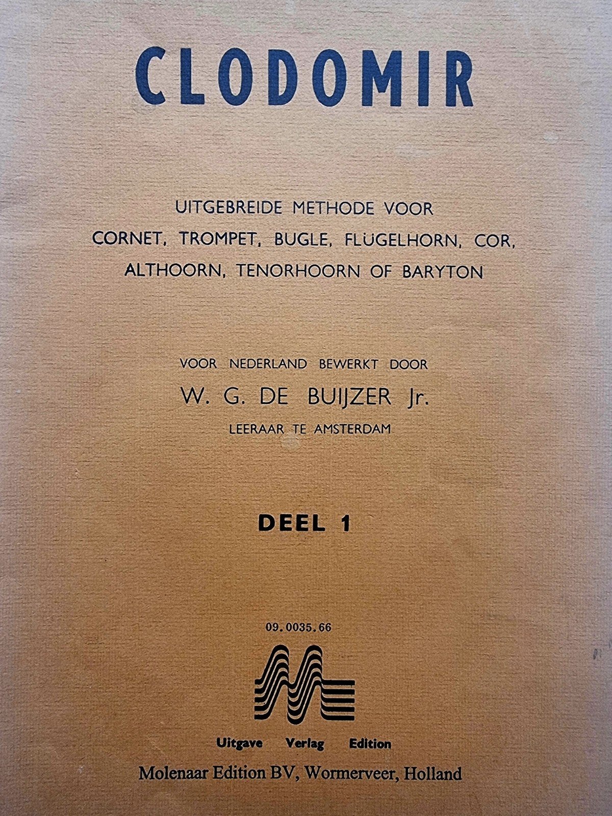 Clodomir Methode voor Cornet, Trompet, Bugel - Deel 1 Div38, Gebruikt, Verzenden, Klassiek, Les of Cursus
