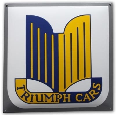 Triumph cars emaillen reclame bord garage showroom borden, Verzamelen, Merken en Reclamevoorwerpen, Reclamebord, Ophalen of Verzenden