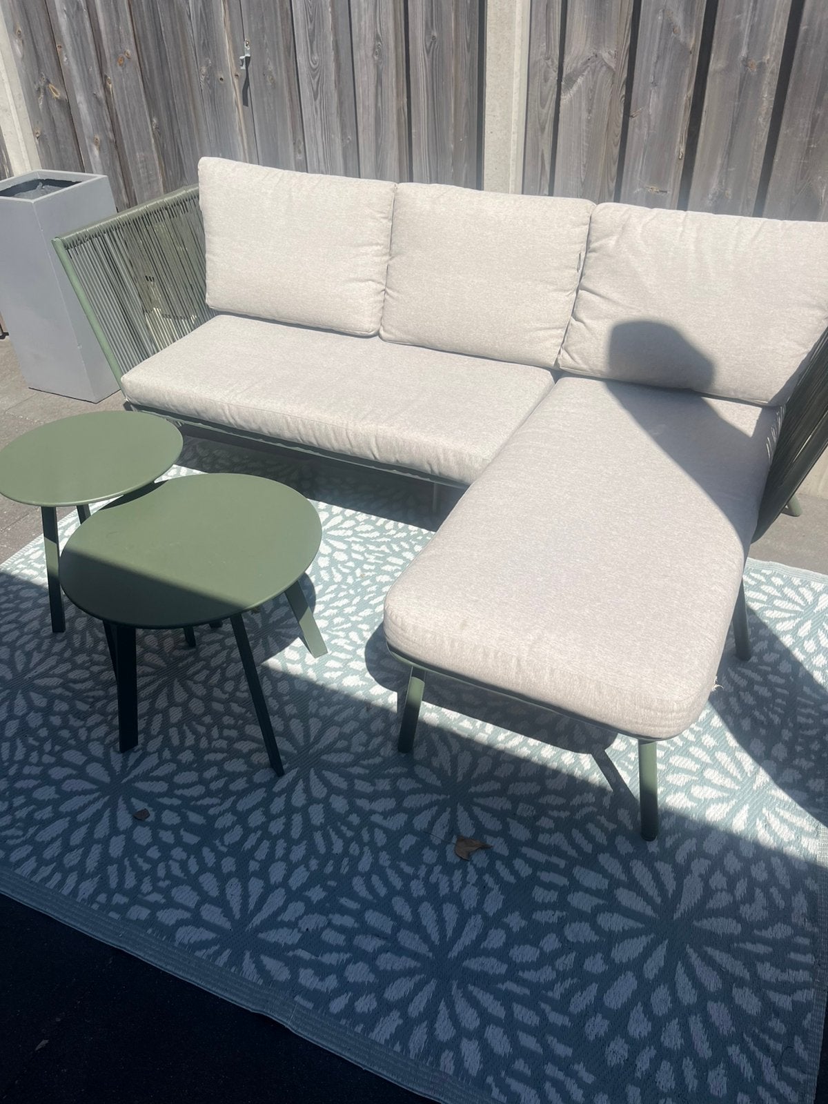 Loungeset incl tafels + kleed, Ophalen, Kunststof, 3 zitplaatsen, Bank