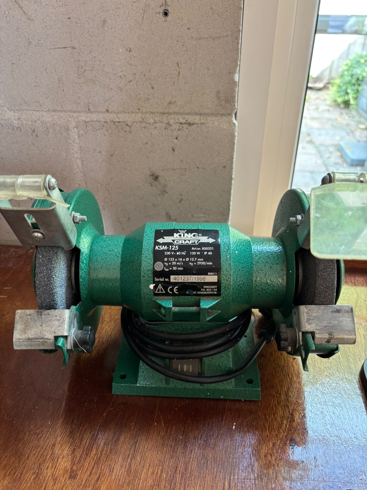 King Craft Slijpmachine KSM-125 - Werkbankslijpmachine, Ophalen, Zo goed als nieuw, Minder dan 700 watt, Werkbankslijpmachine