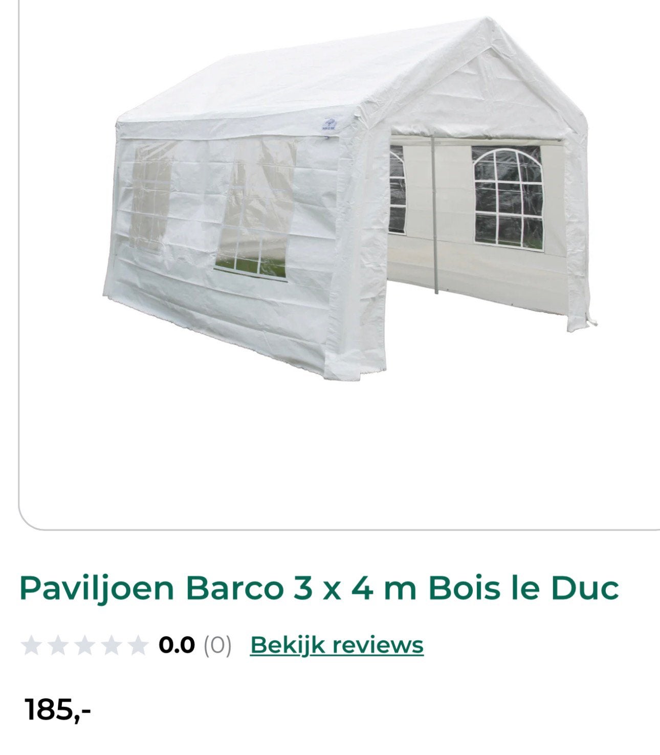 Partytent 3 x 4 mtr, Tuin en Terras, Partytenten, Ophalen, Zo goed als nieuw, Minder dan 5 meter