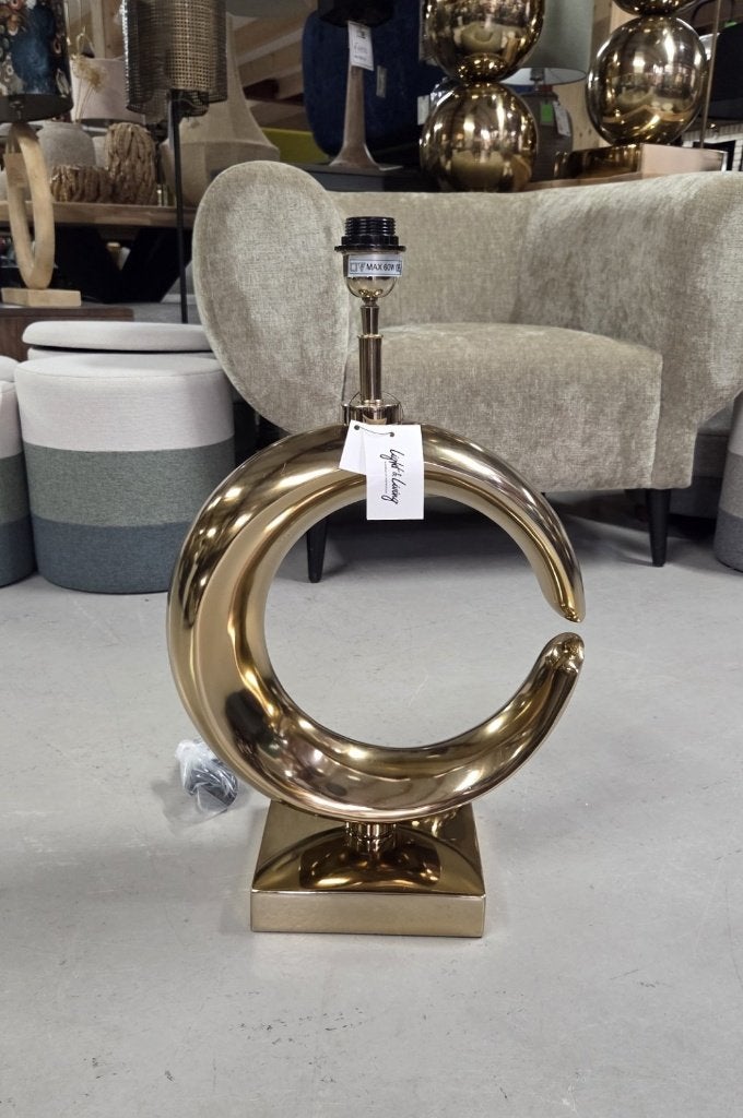 Chique lampvoet MAAN licht goud Light & Living tafellamp, Nieuw, Metaal, Met schakelaar, E27 (groot)