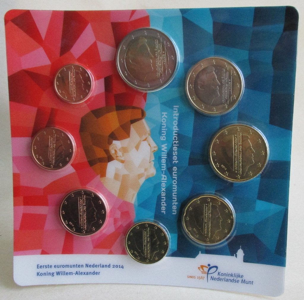 JM1-Jaaruitgave 2014-Koning Willem Alexander van Oranje-8st., Postzegels en Munten, Munten | Nederland, Verzenden, Vóór koninkrijk