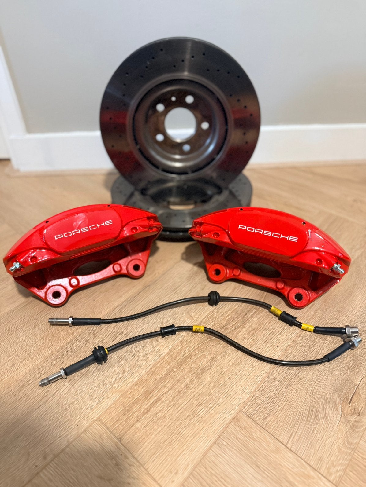 Porsche Macan 4-pots remmenset Audi A4 B8/A5 8T 345mm Brembo, Auto-onderdelen, Ophalen, Gebruikt, Audi