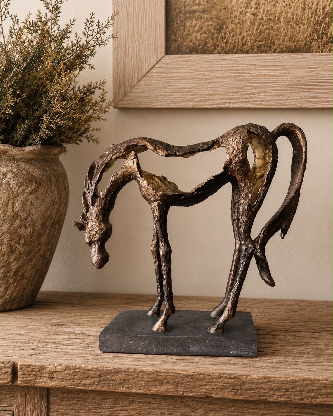Prachtig bronskleurig paard sculptuur - 33cm hoog, Antiek en Kunst, Kunst | Beelden en Houtsnijwerken, Verzenden, 20 - 50 cm, Beeld