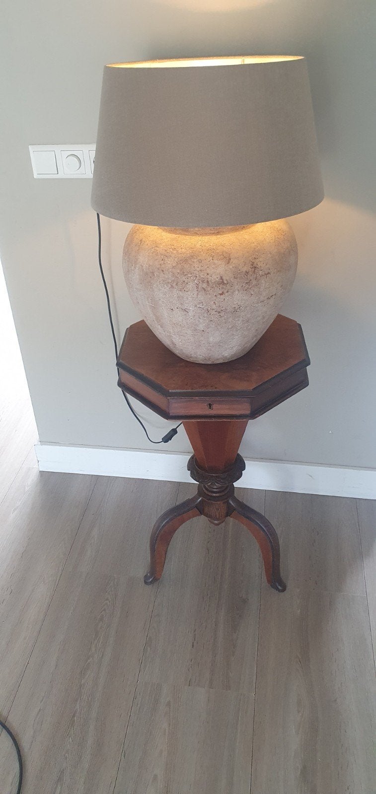 Zeer mooie kruiklamp, Ophalen, Natuurlijk materiaal, E27 (groot), Minder dan 100 cm