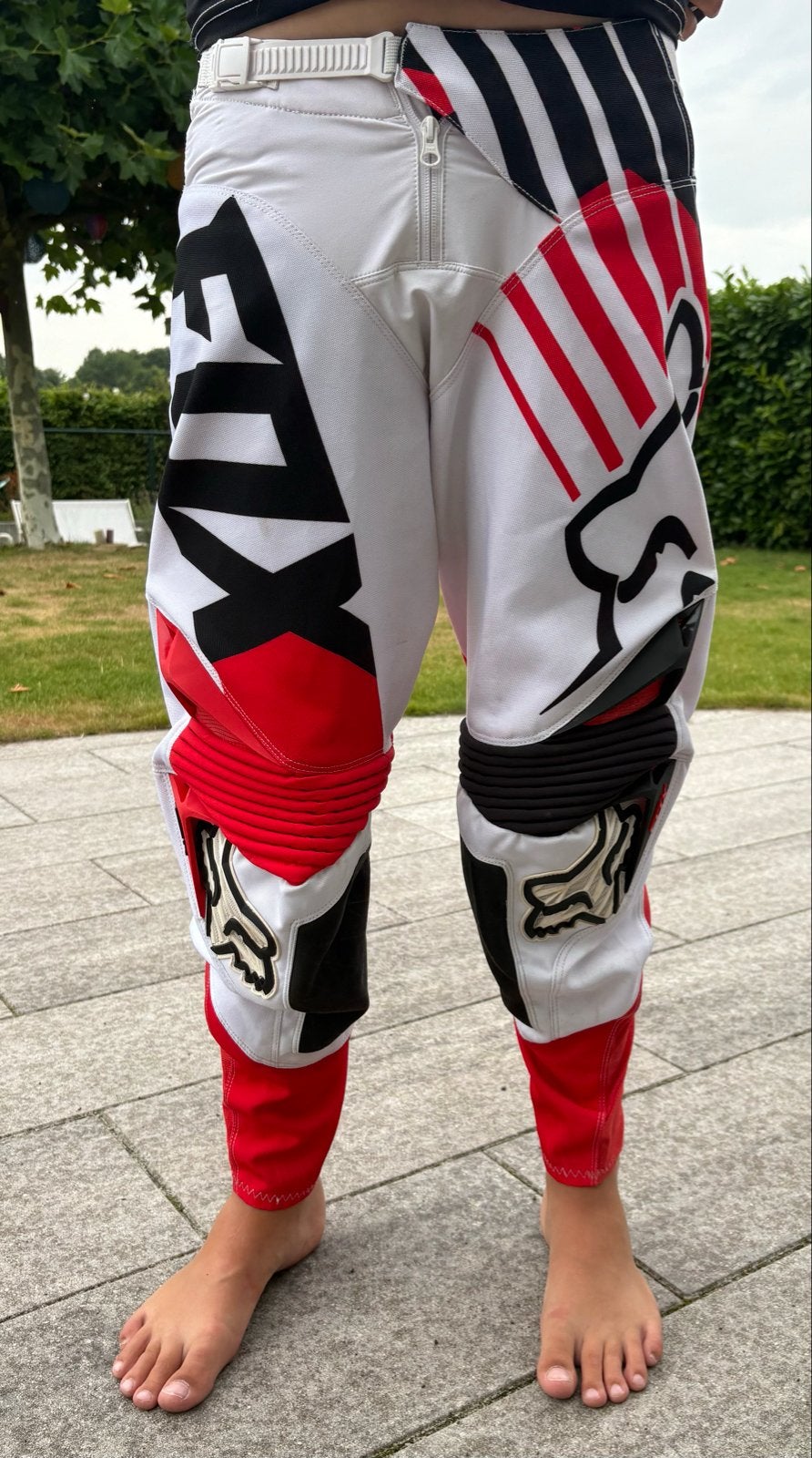 Fox 360 crossbroek maat 28 (S) rood/wit, Ophalen of Verzenden, Zo goed als nieuw, Maat 46 (S) of kleiner, Rood