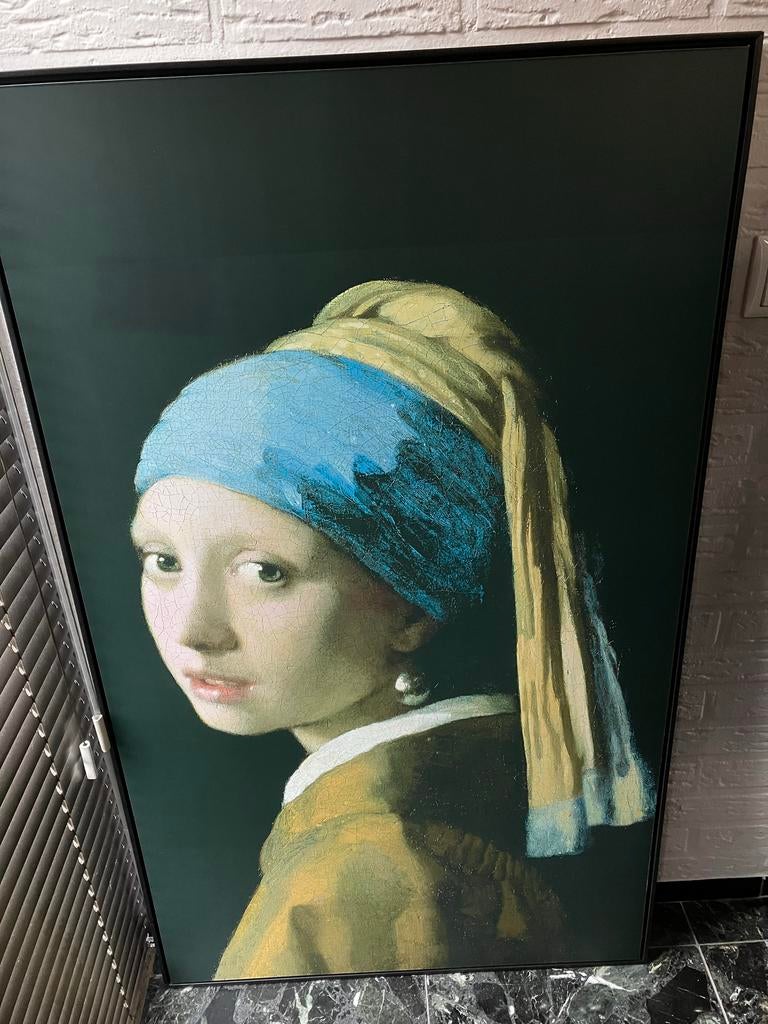Meisje met de Parel schilderij - Leen Bakker - 118x70 cm, Ophalen, Zo goed als nieuw, 50 tot 75 cm, Schilderij