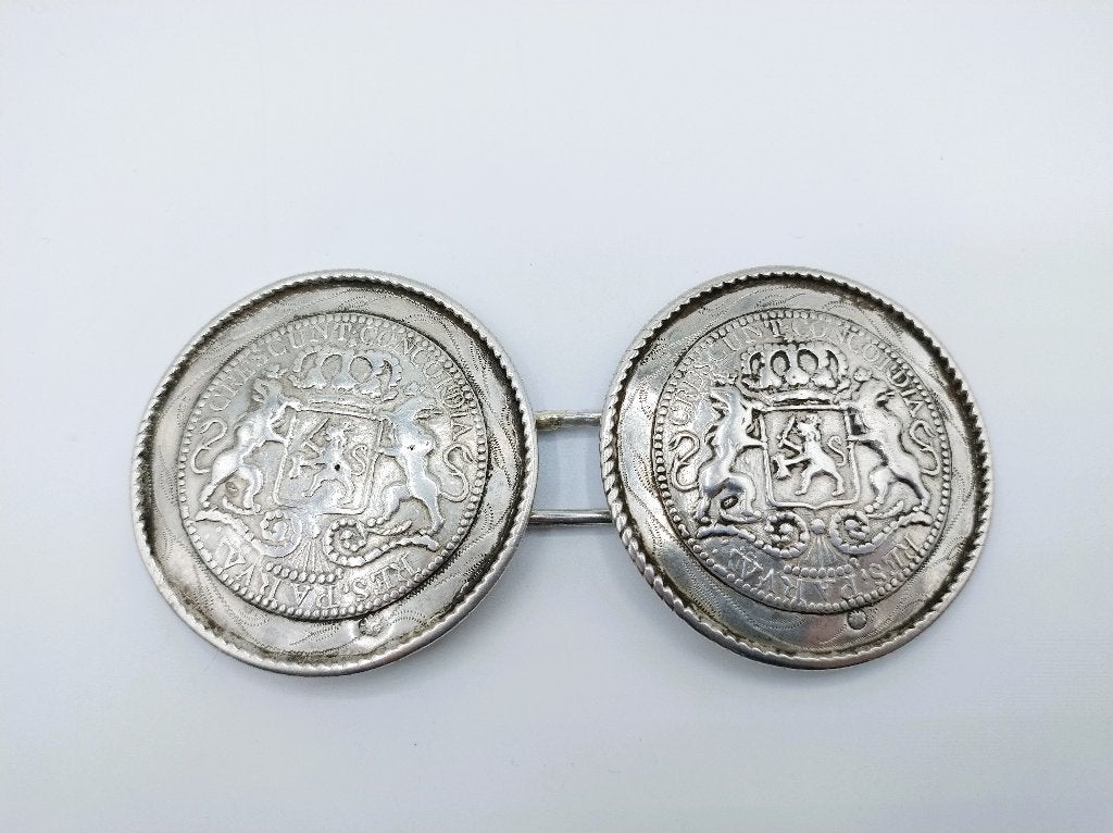 Antieke zilveren broekstukken, Walcheren, ca. 1900, Sieraden, Tassen en Uiterlijk, Antieke sieraden, Overige typen, Zilver, Verzenden
