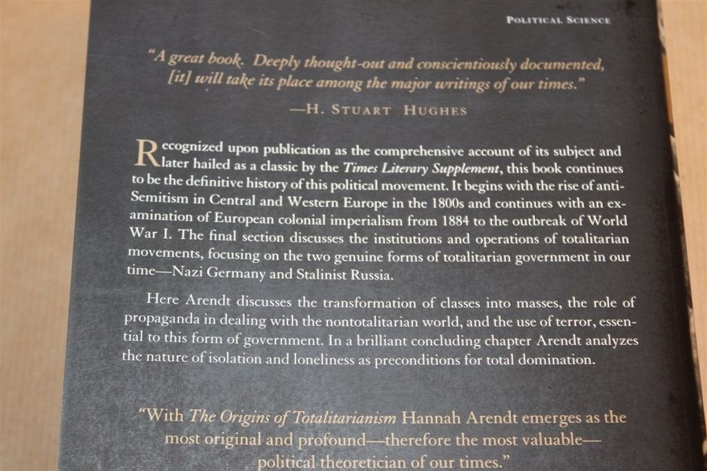 The Origins of Totalitarianism — Arendt, Dik Boek, 1976, Ophalen of Verzenden, Gelezen, Nederland
