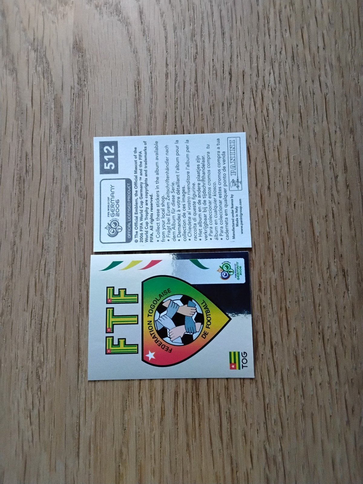 Panini WK 2006 Sticker Logo Togo #512, Ophalen of Verzenden, Zo goed als nieuw, Poster, Plaatje of Sticker