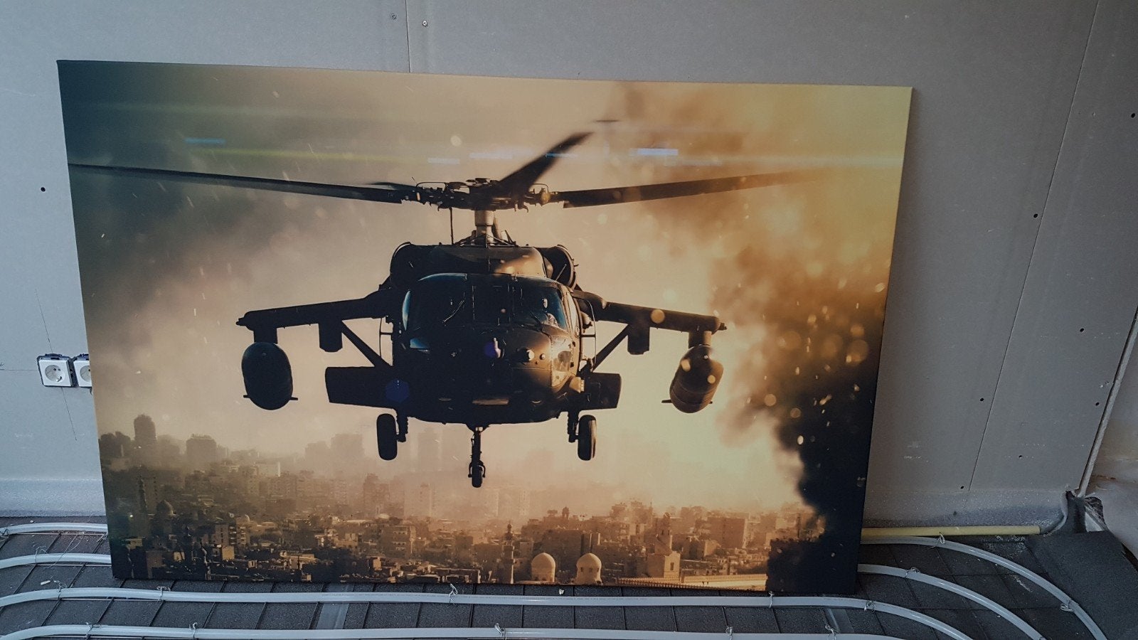 Canvas Apache helikopter 100x150 cm nieuw in verpakking, Ophalen