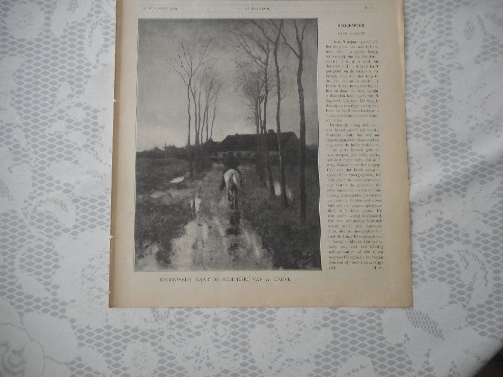 A. Mauve. Kunstschilder. 1909., Ophalen of Verzenden, Voor 1920, Nederland, Knipsel(s)