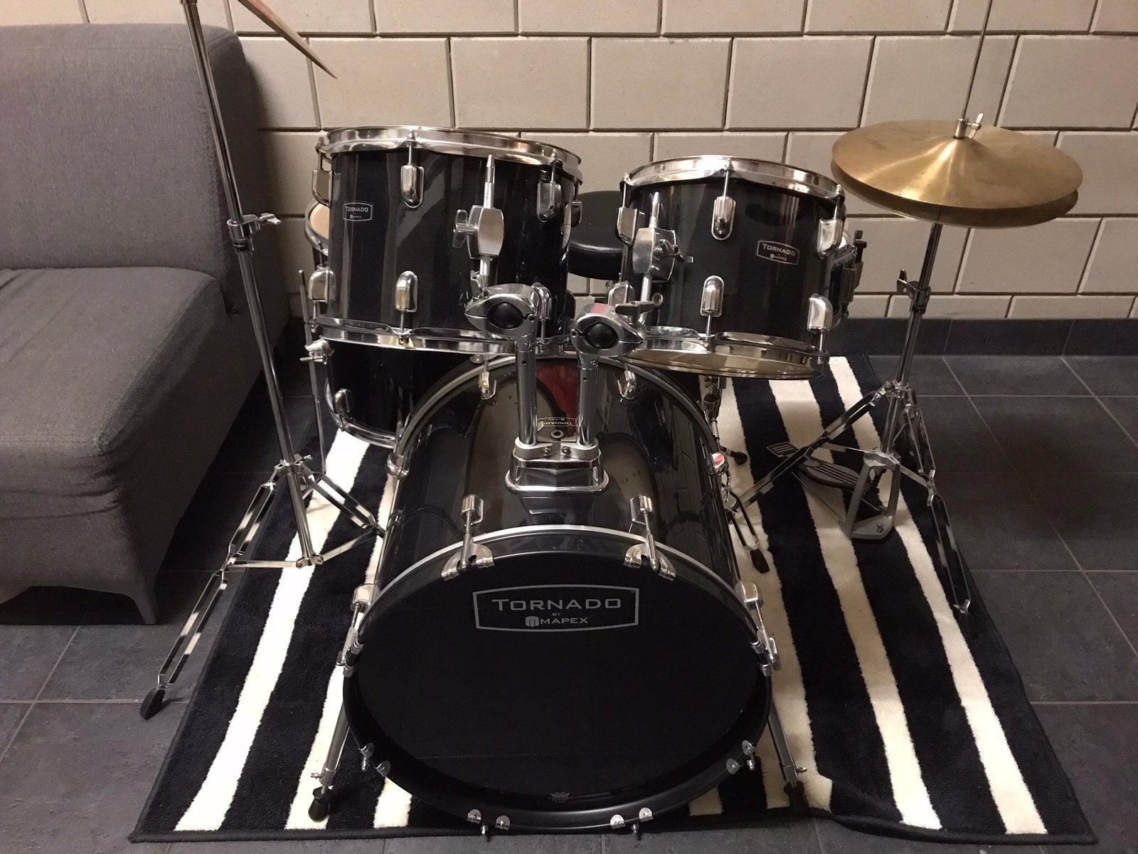 Drumstel mapex tornado kleur zwart glans, Ophalen, Zo goed als nieuw, Overige merken