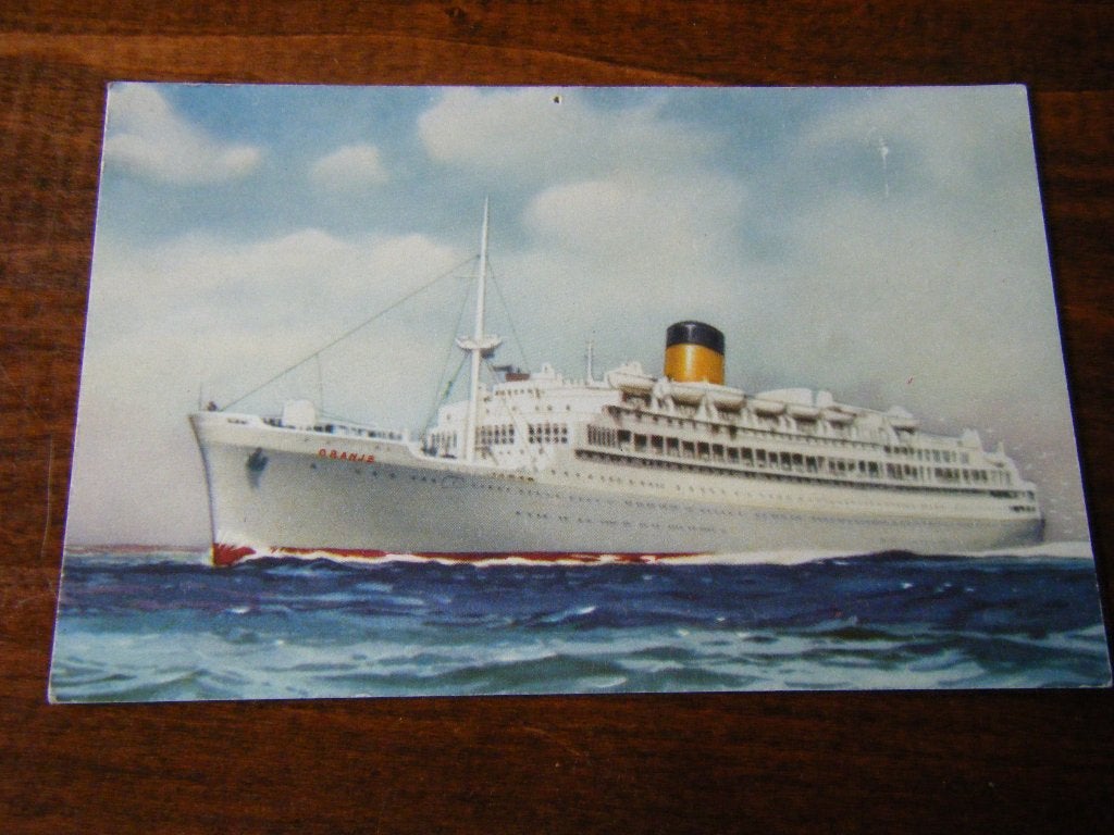 T42 - Schip - m.s. Oranje - Mooi/Oud - 4, Verzamelen, Ophalen of Verzenden, Gebruikt, Kaart, Foto of Prent