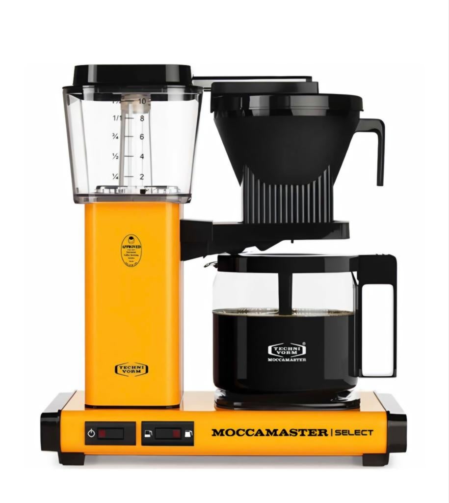Nieuwe Moccamaster KBG Koffiezetapparaat Geel, Witgoed en Apparatuur, Koffiezetapparaten, 10 kopjes of meer, Gemalen koffie, Ophalen of Verzenden