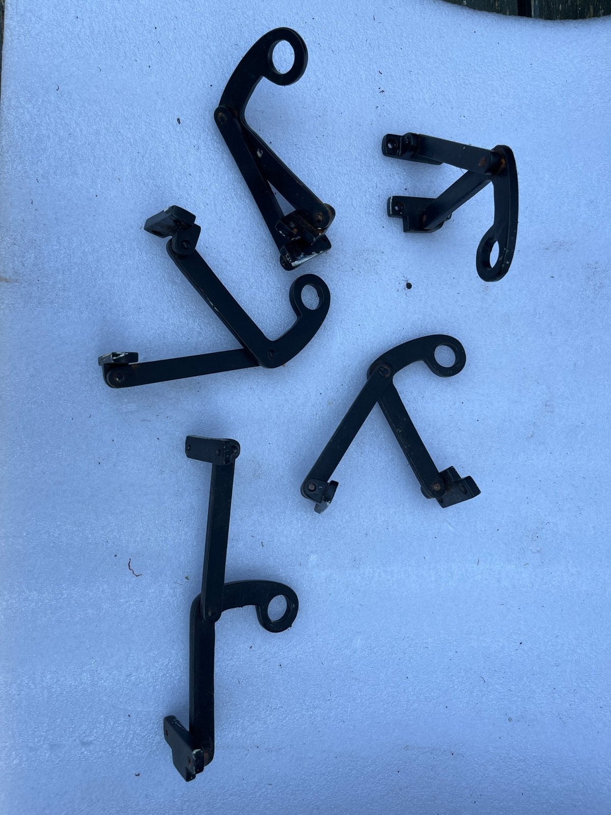 Set van 5 zwarte raamuitzetters - Gebruikt, Ophalen of Verzenden, Gebruikt, IJzer, Overige typen