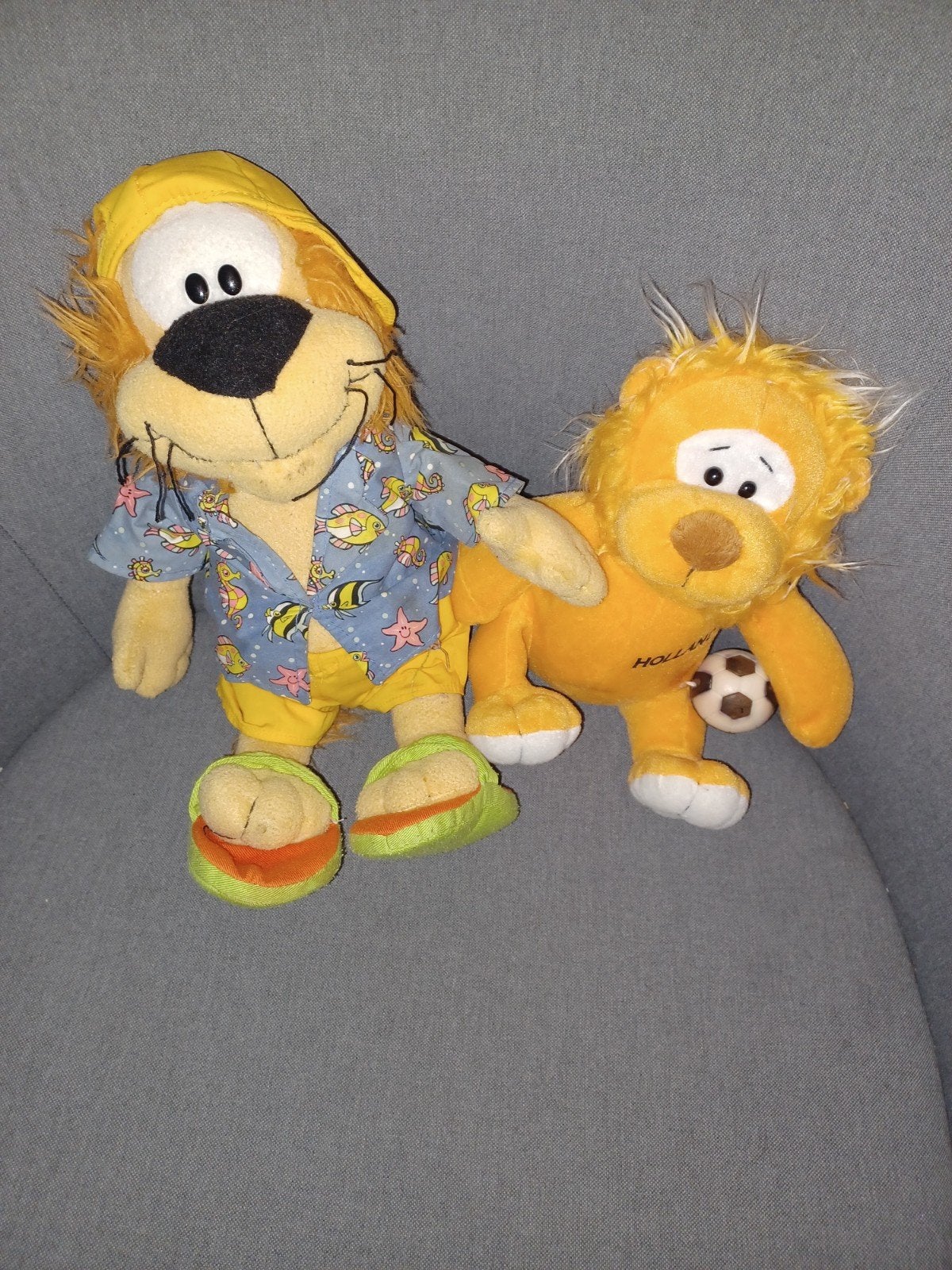 Twee leuke Loekie de Leeuw knuffels, Kinderen en Baby's, Speelgoed | Knuffels en Pluche, Oranje, Gebruikt, Overige merken, Overige karakters