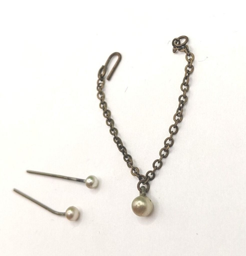 Vintage barbie ketting 1 parel en oorbellen VHTF !, Ophalen of Verzenden, Zo goed als nieuw, Fashion Doll