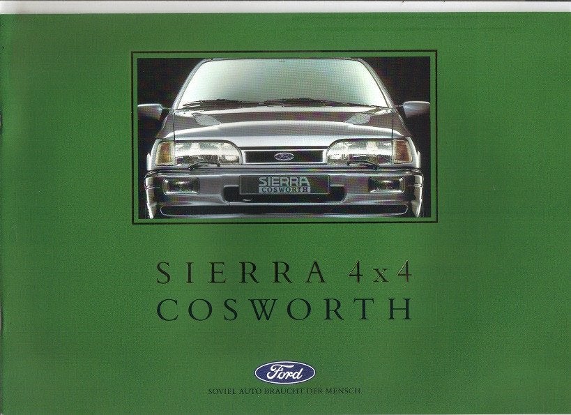 Ford Sierra '90 4x4 Cosworth, brochure 11/1990, Verzenden, Zo goed als nieuw, Ford