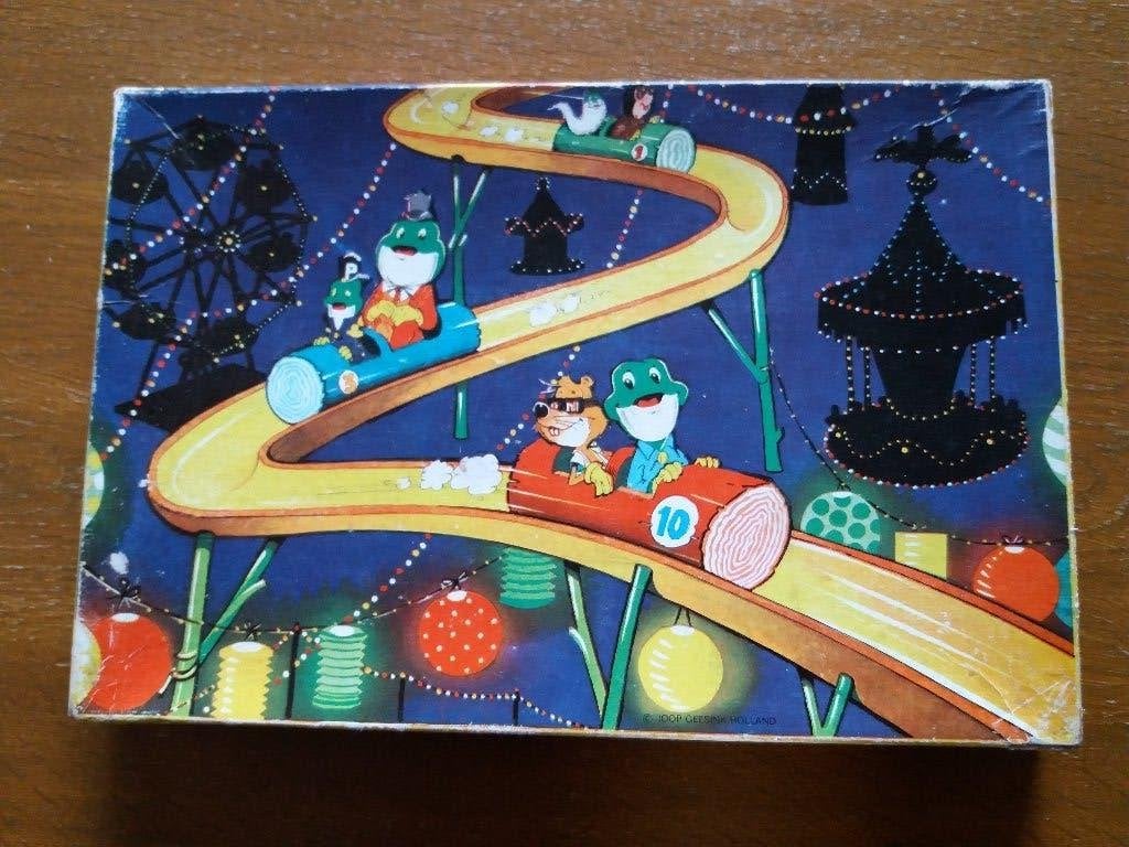Rick de Kikker - Achtbaan - Pin Kwin Puzzel  no.3, Verzenden, 10 tot 50 stukjes, Gebruikt, Van hout