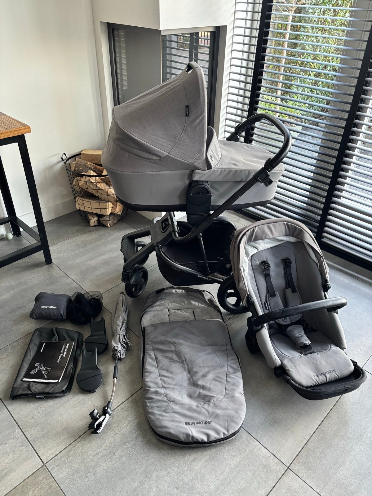 Easywalker Harvey2 kinderwagen compleet, Gebruikt, Combiwagen, Met reiswieg, Ophalen