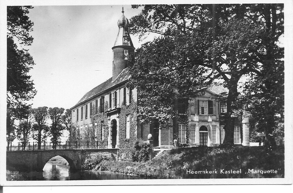 Ansichtkaart Kasteel Marquette Heemskerk (1940-1960), Ophalen of Verzenden, 1940 tot 1960, Ongelopen, Noord-Holland