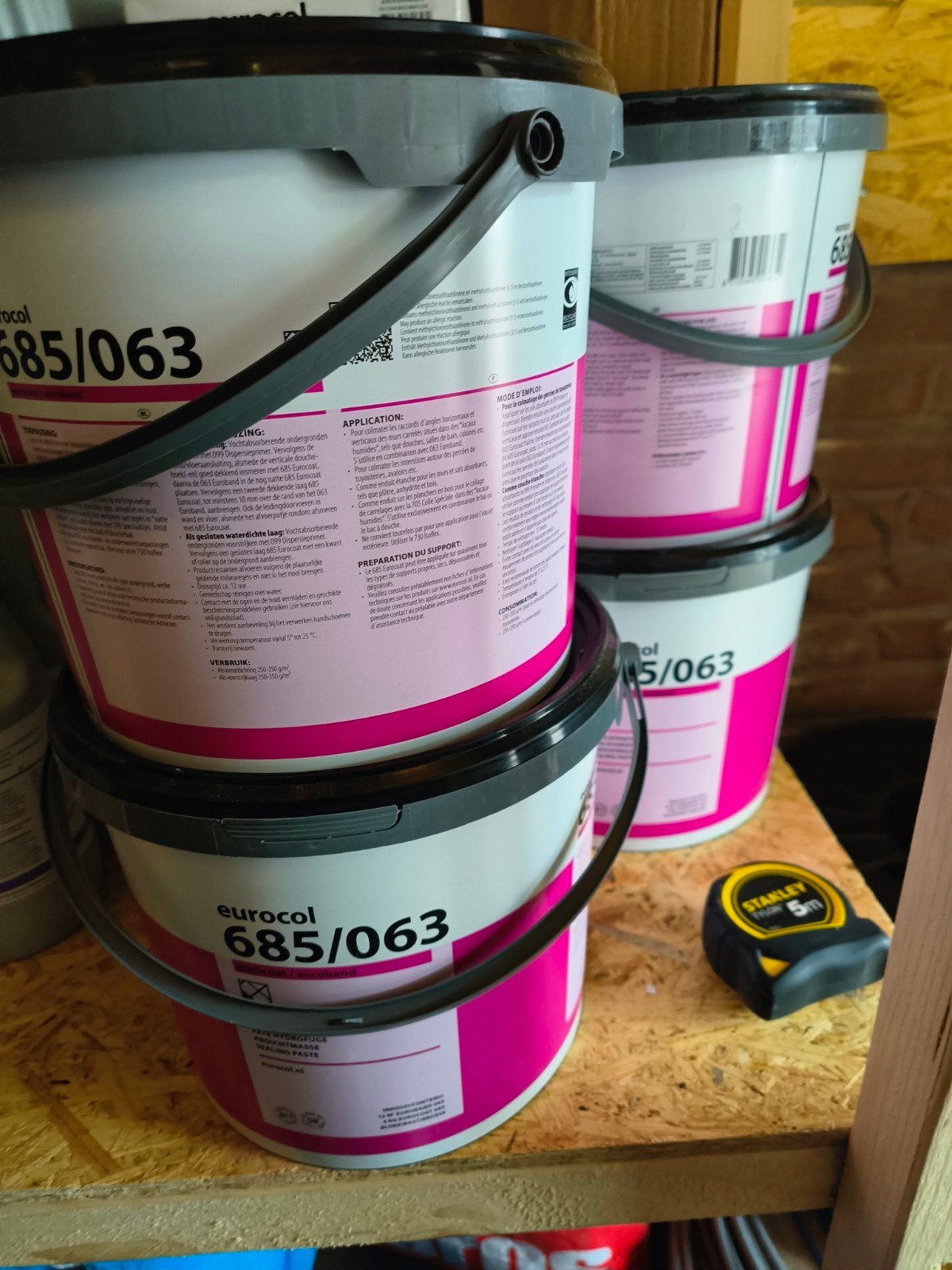 5 Nieuwe Eurocol 685 Kimband Emmers - Bieden naar Waarde, Doe-het-zelf en Verbouw, Minder dan 5 liter, Ophalen of Verzenden, Nieuw
