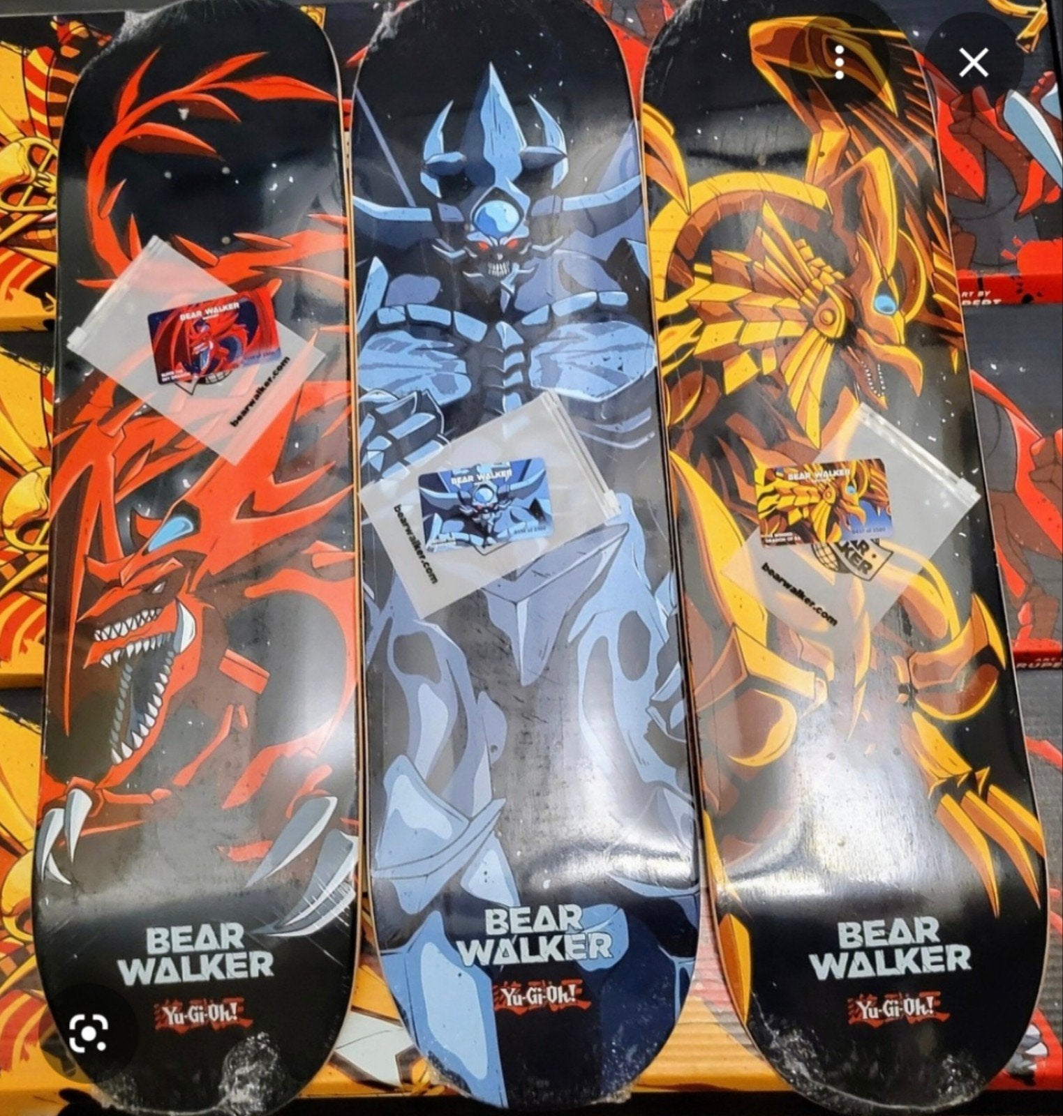 Gezocht: Bear Walker Yu-Gi-Oh skateboard decks (Slifer, Ra,, Ophalen of Verzenden
