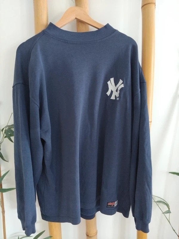 Vintage 90s NY Yankees Sweater CMP Campagnolo MLB (maat xl), CMP ~ Campagnolo, Blauw, Maat 56/58 (XL), Ophalen of Verzenden