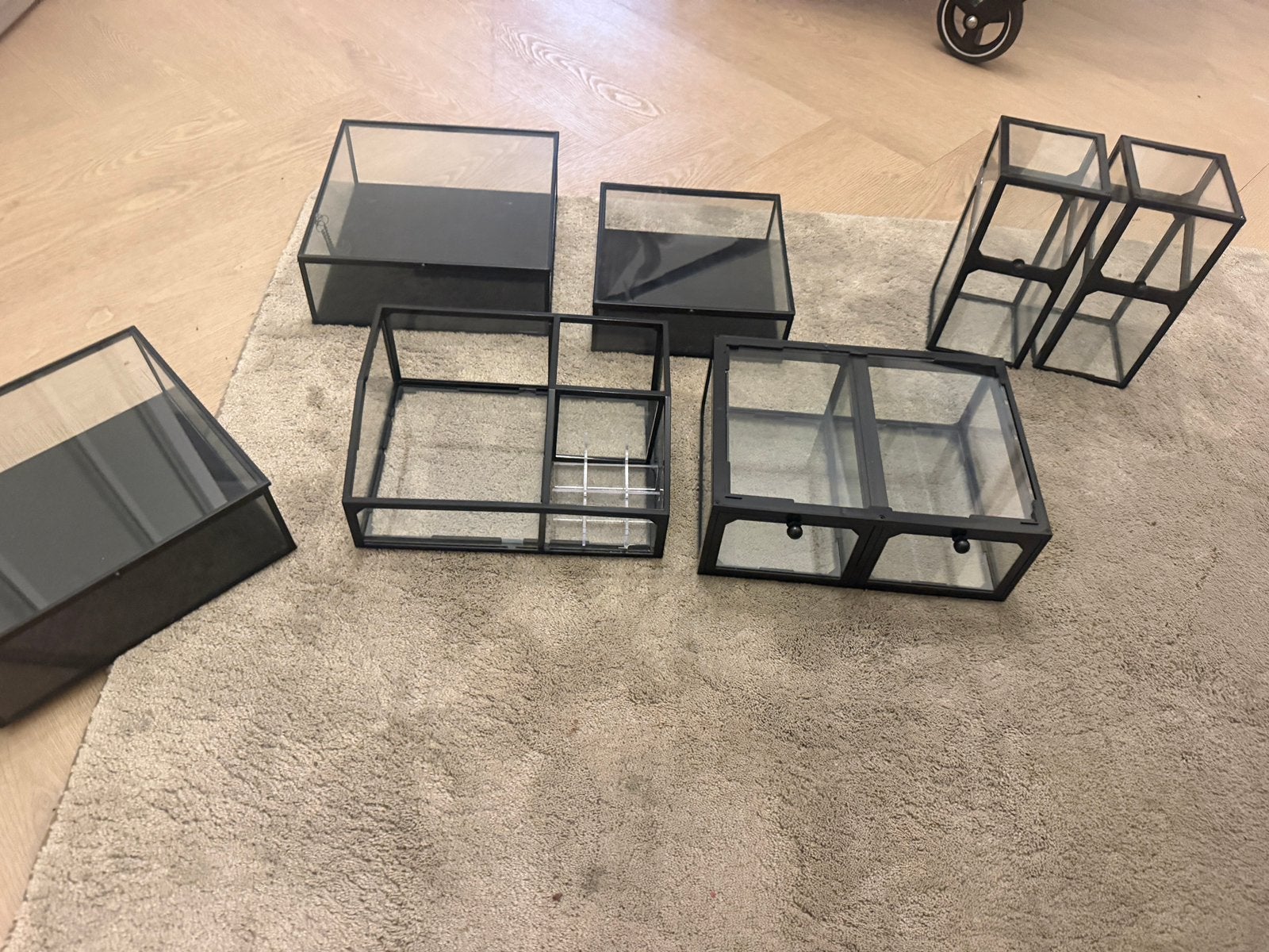 Luxe make-up & sieraden organizers – 7-delige set, Ophalen, Zo goed als nieuw, Zwart, Gehele gezicht