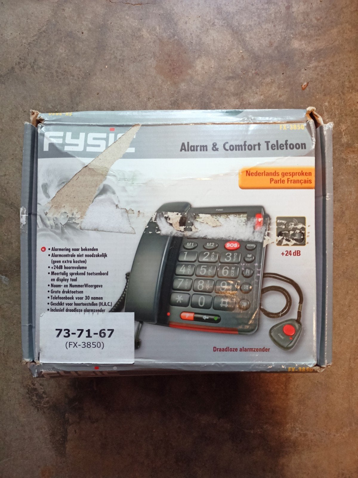 Ouderentelefoon Fysic FX 3850 met alarmdrukker, Ophalen of Verzenden, Gebruikt, 1 handset