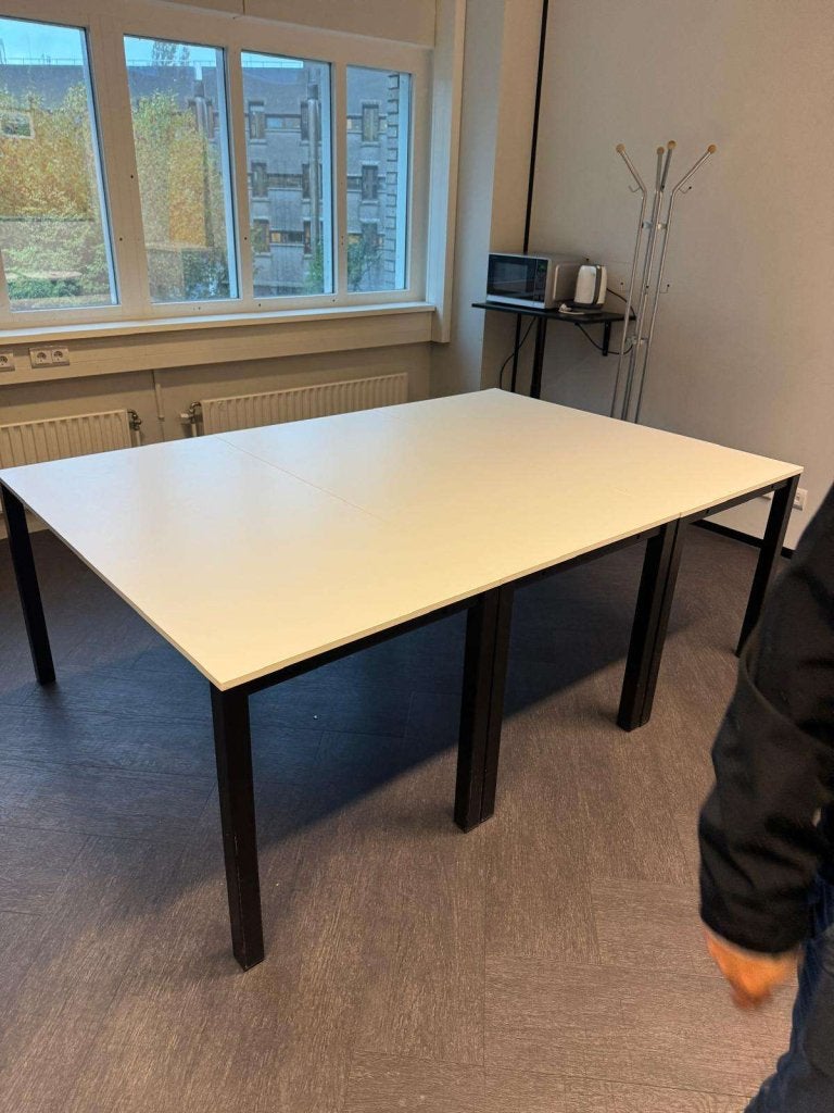 Degelijke vergadertafel / kantinetafel 140x70 (zwart / wit), Demontabel, VST, Metaal, Ophalen of Verzenden