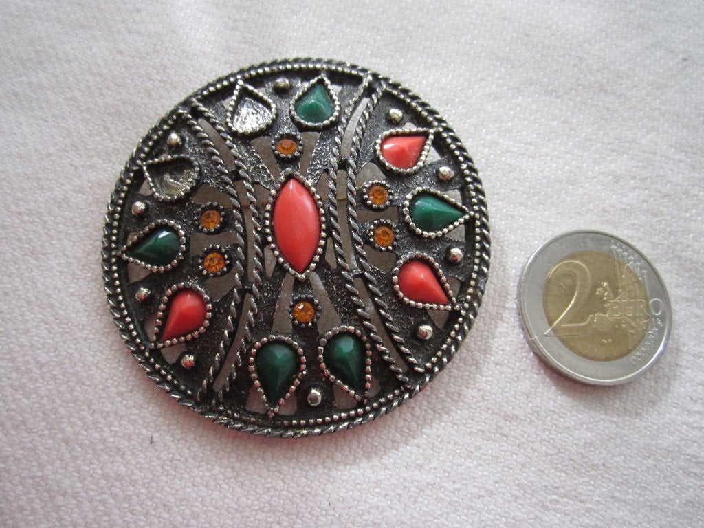 4.   Schitterende oude broche/hanger, Emmons, Ophalen, Overige materialen, Broche