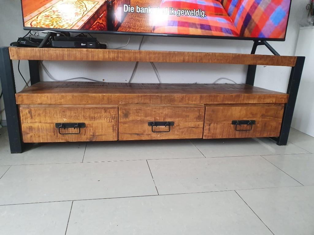 Luxe Teak TV Meubel + 3 Lades, Huis en Inrichting, Tafels | Salontafels, Ophalen, 50 tot 100 cm, Zo goed als nieuw, Rechthoekig