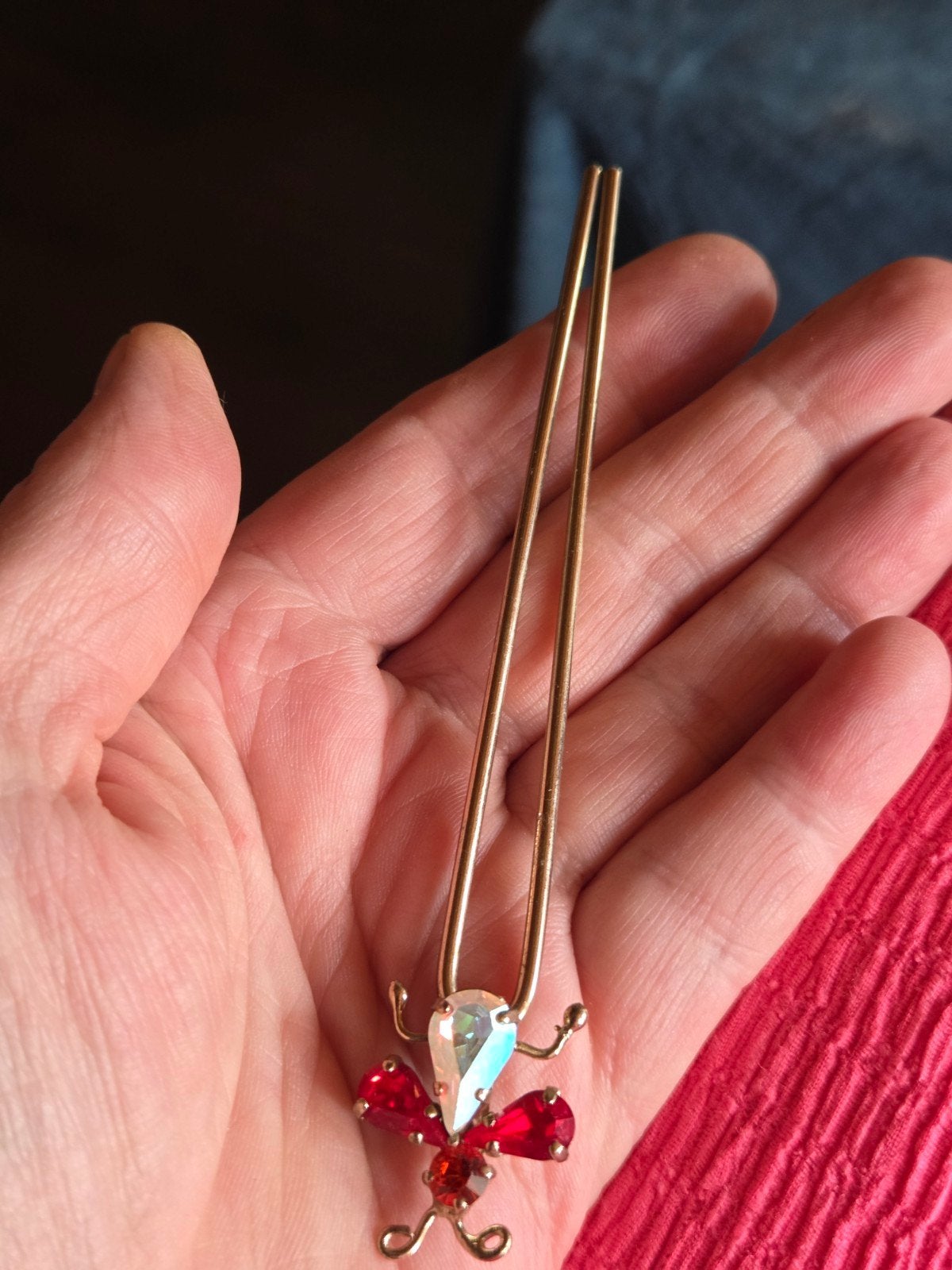 Decoratieve haarspeld met kristallen, Met kristal, Overige materialen, 4 tot 7 cm, Ophalen of Verzenden