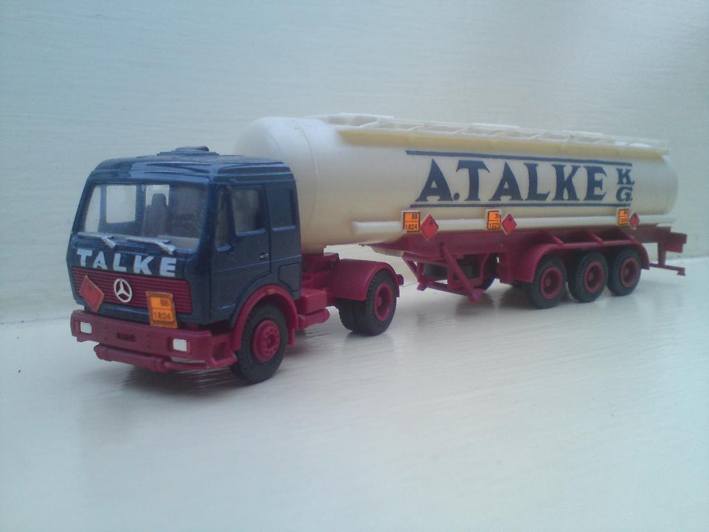 Herpa Mercedes NG tanktrailer Talke., Ophalen of Verzenden, Gebruikt, Bus of Vrachtwagen, Herpa