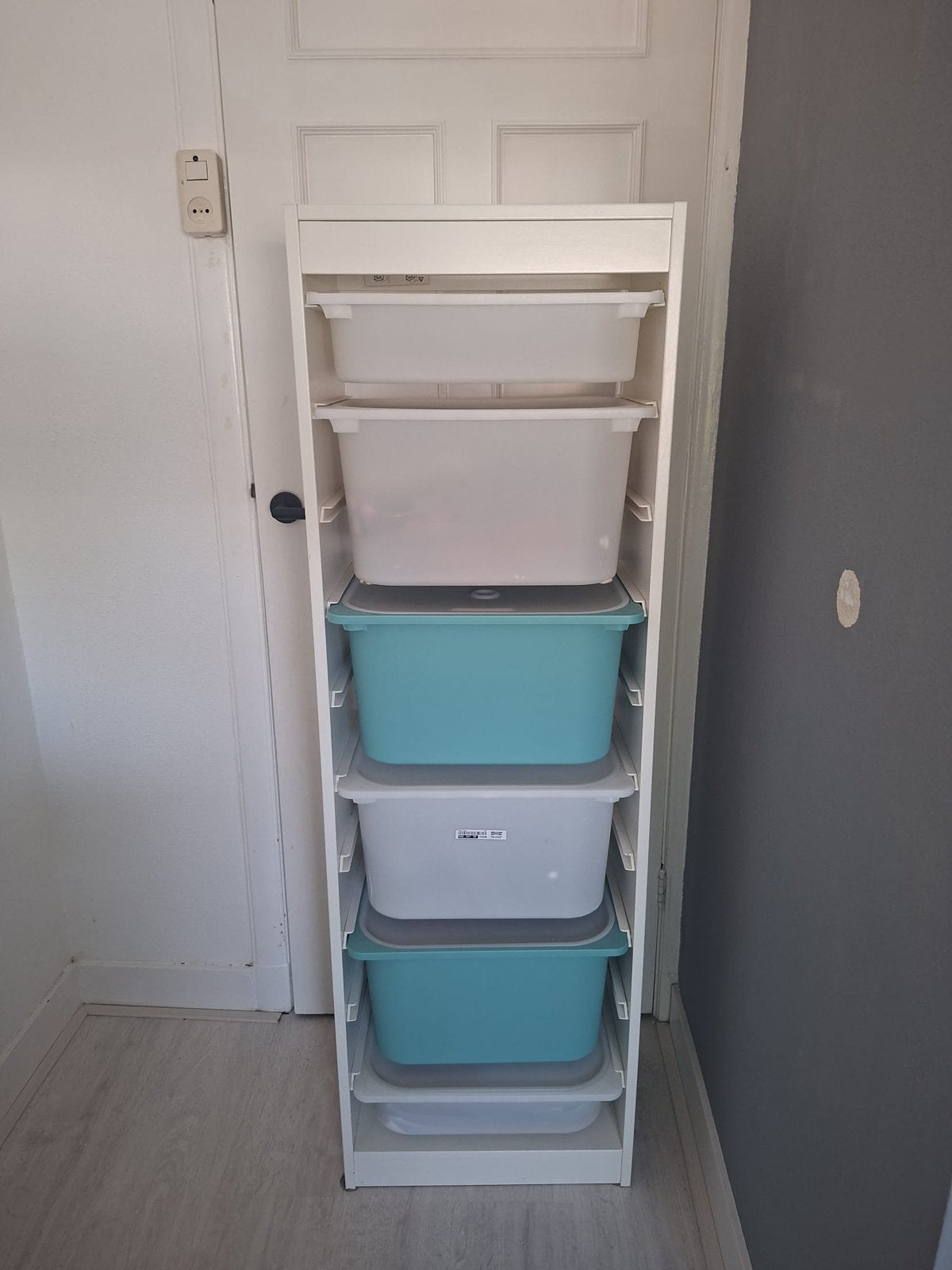 Ikea trofast wit/blauw, Ophalen, Zo goed als nieuw