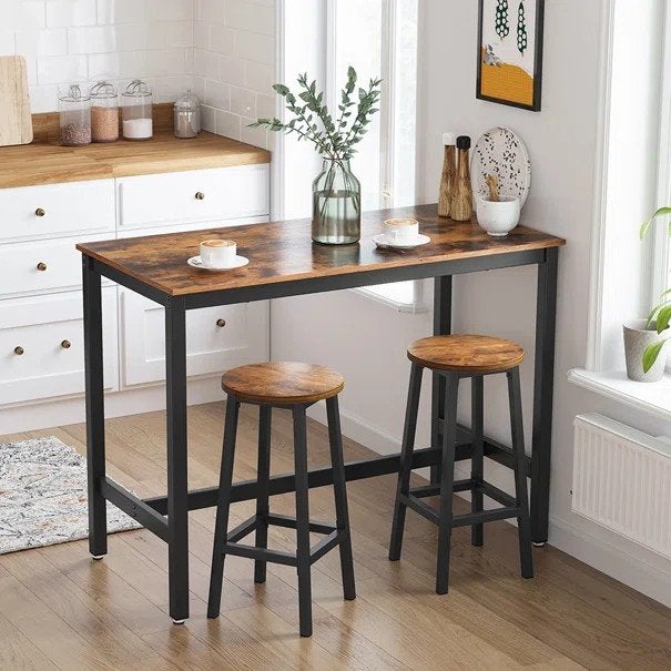 Set van 2 barkrukken - Industrieel ontwerp, 60 tot 90 cm, Ophalen of Verzenden, Zo goed als nieuw, Hout