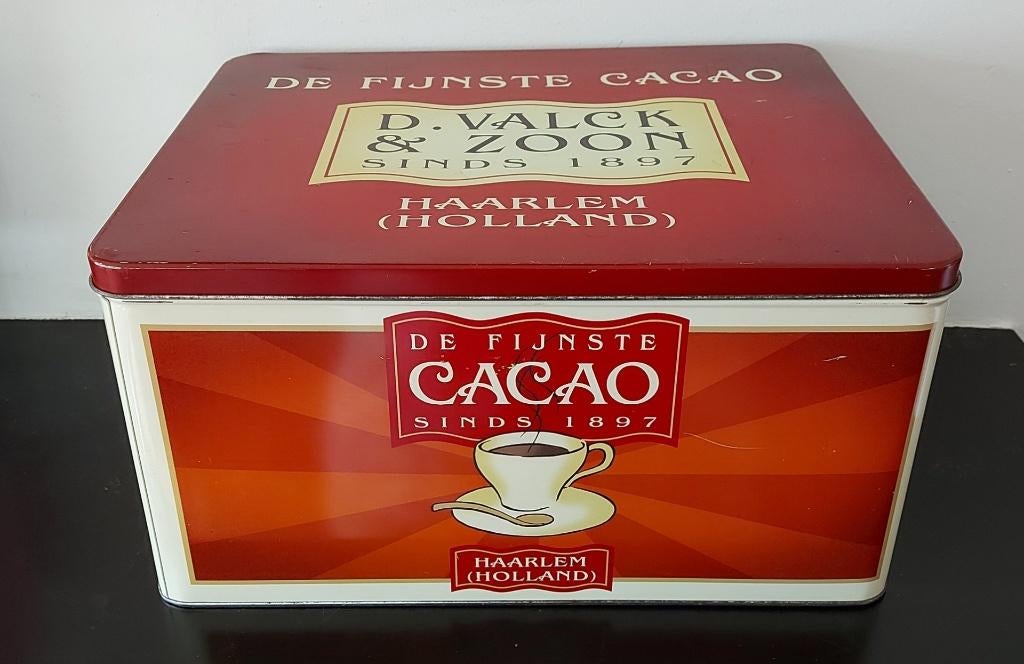 Blik Winkelblik cacao Haarlem D. Valck & Zoon, Ophalen of Verzenden, Gebruikt, Overige, Overige merken