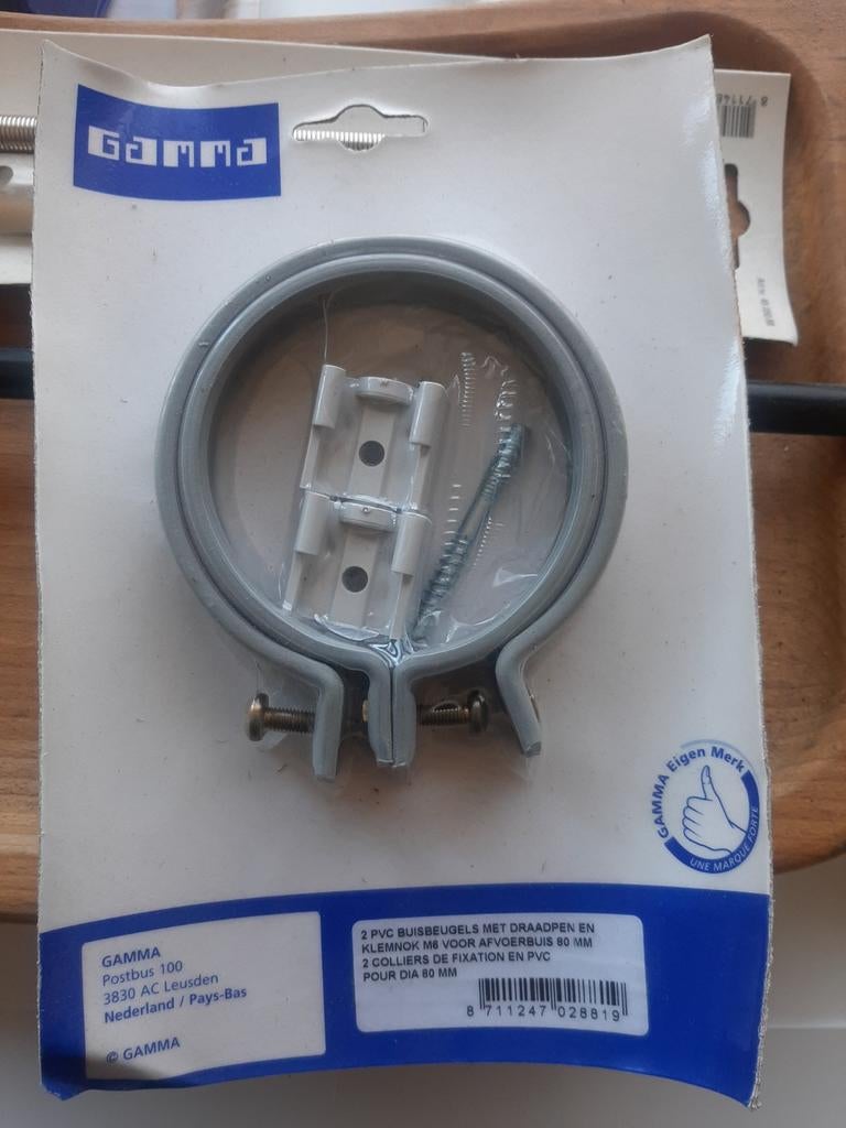 GAMMA PVC Buisbeugels met Draadpen en Klem nok M8 (80 mm), Doe-het-zelf en Verbouw, Buizen en Afvoer, Afvoer, Pvc, Nieuw, Ophalen of Verzenden