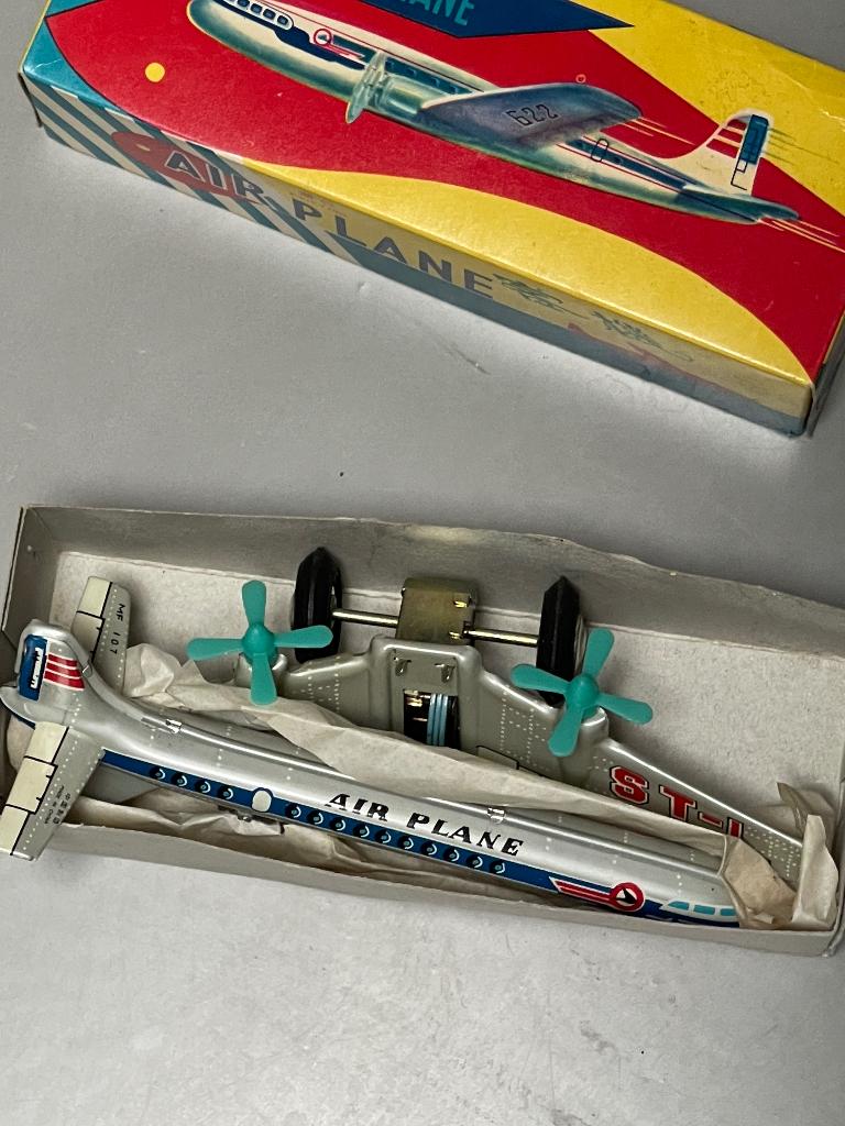 Blikken speelgoed vliegtuig (Nieuw in doos), Antiek en Kunst, Ophalen of Verzenden