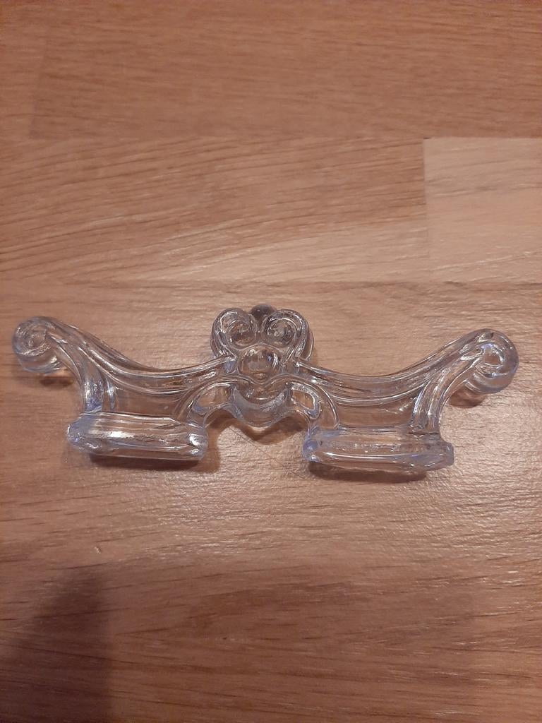 Glazen messenlegger met kroonmotief, Ophalen of Verzenden