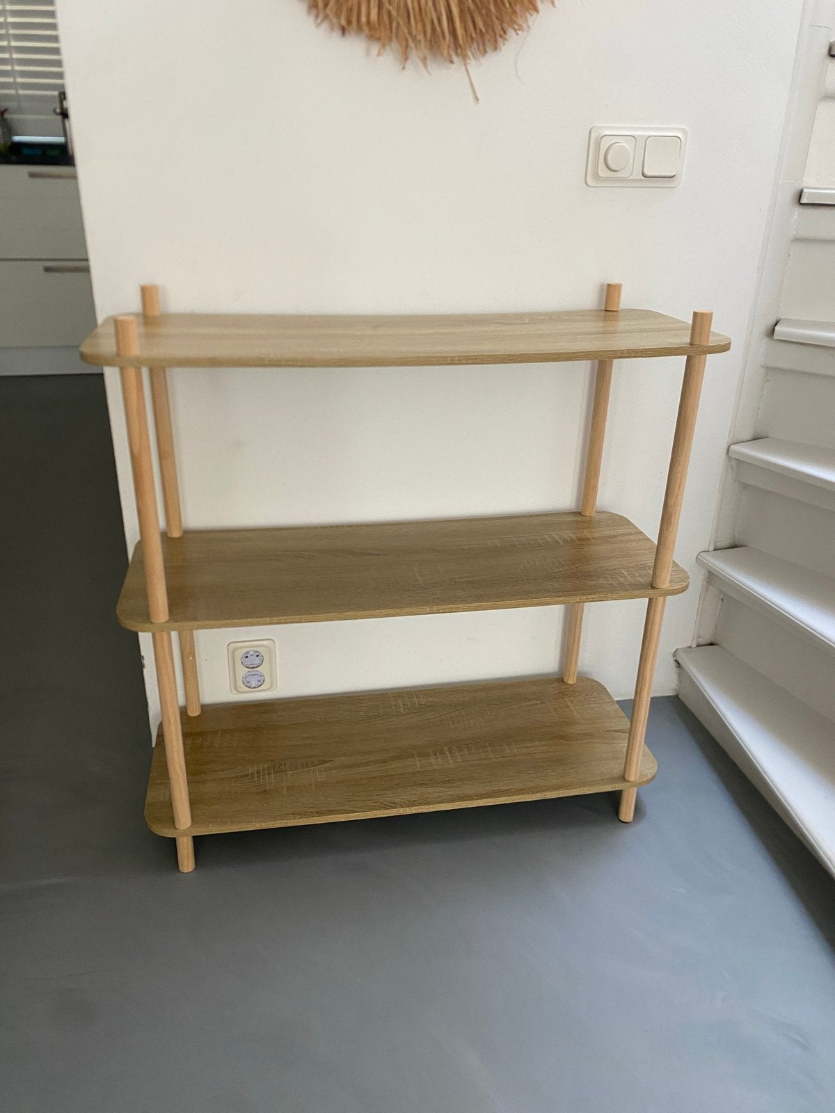 Houten wandkast met 3 planken - lichtbruin, Ophalen, Gebruikt